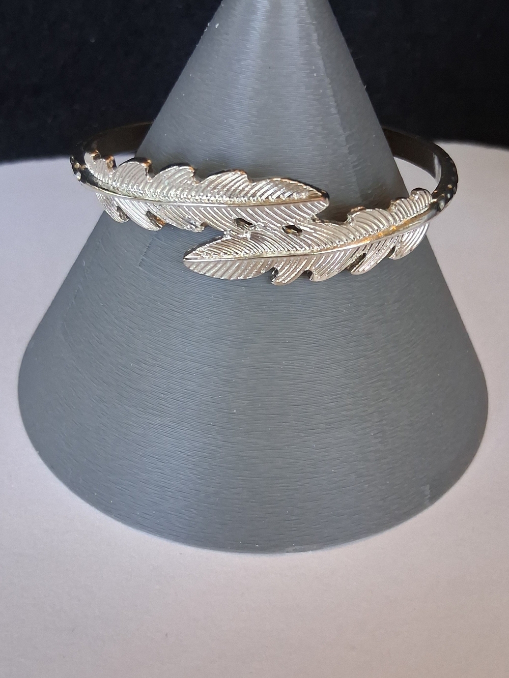 Silver Tone Feather Cuff Bracelet - Women Accessories